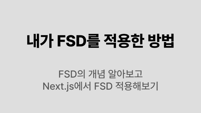 내가 FSD를 적용한 방법